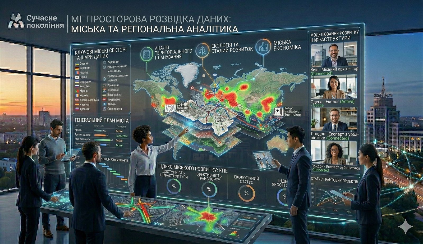 Data analytics and spatial intelligence environment representing the core expertise areas of Modern Generation.